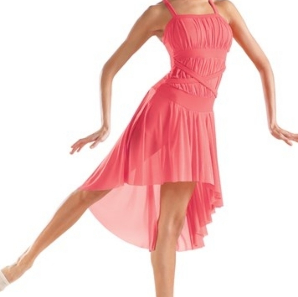Balera Hot Pink Asymmetrical Lyrical Contemporary Dance Costume Dress XS